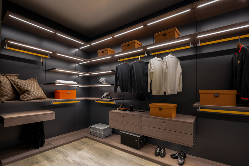 High-end motorized wardrobe enclosure system